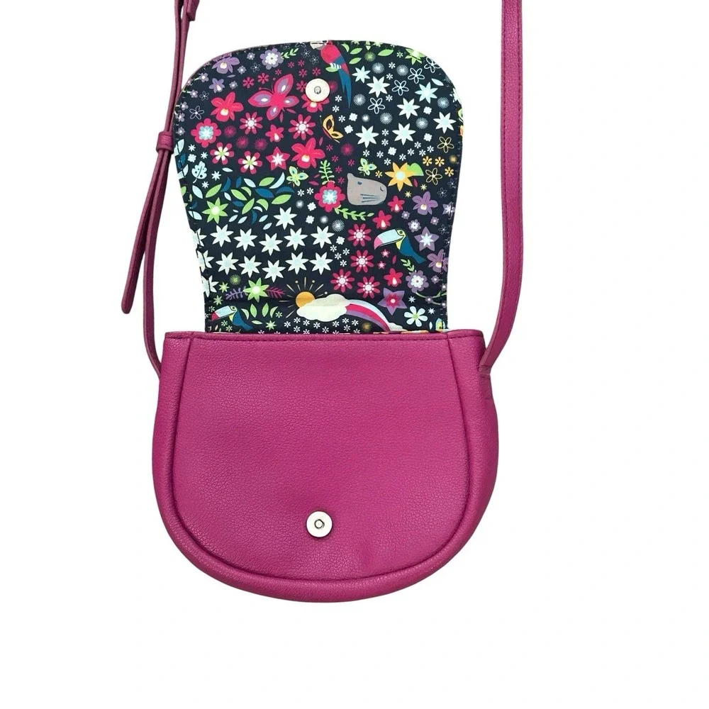 Disney Store Encanto Crossbody Bag Girls Pink Magenta Embroidered Travel Floral
